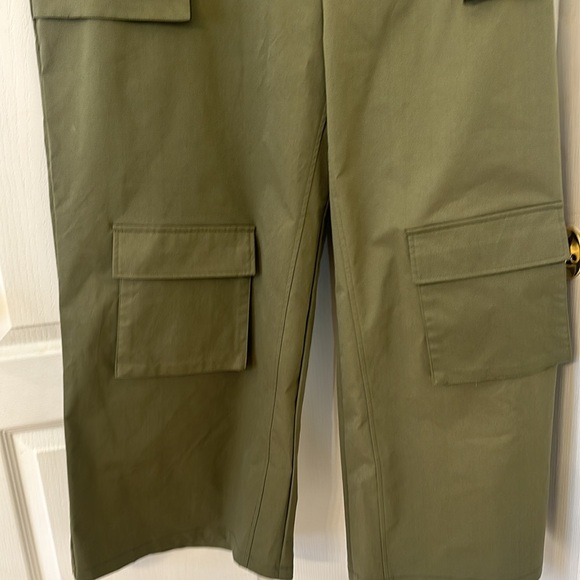 Plus Size Olive Green Cargo Pants – Size 22 | Wide Leg Utility Style - Picture 3 of 7